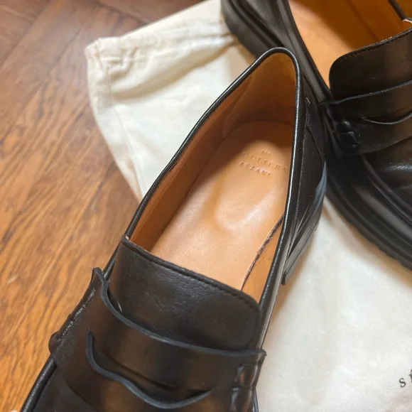 Sezane Black Leather Albane Loafers - Picture 7 of 10